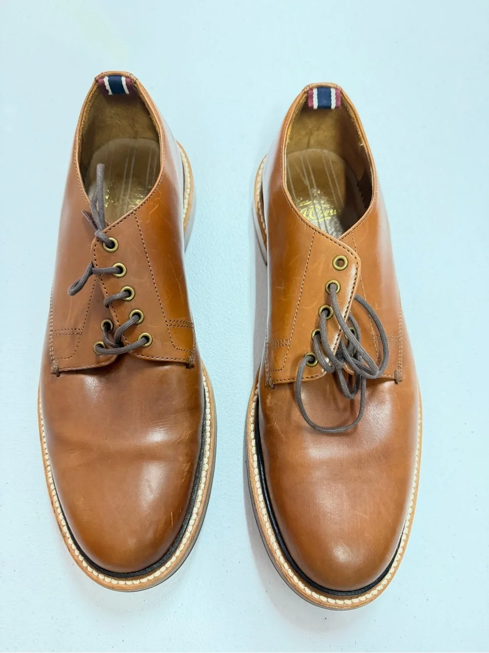 J.Crew Superior Boots & Shoes Men’s 9.5 Brown Leather Plain Toe Derby Shoes B54